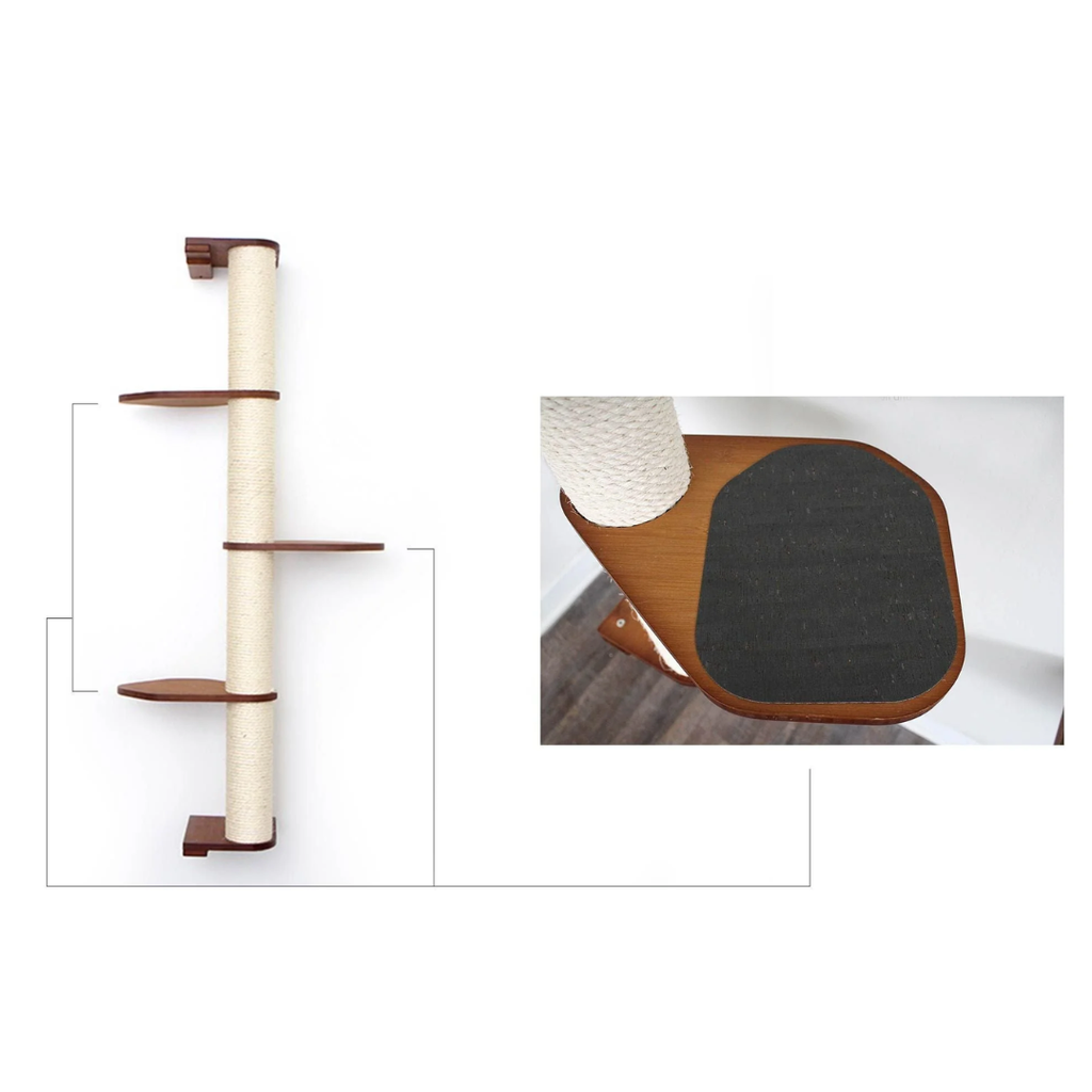 Wall Mounted Cat Climbing Pole - Sisal