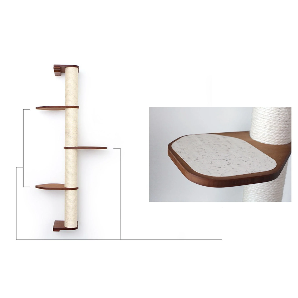 Wall Mounted Cat Climbing Pole - Sisal