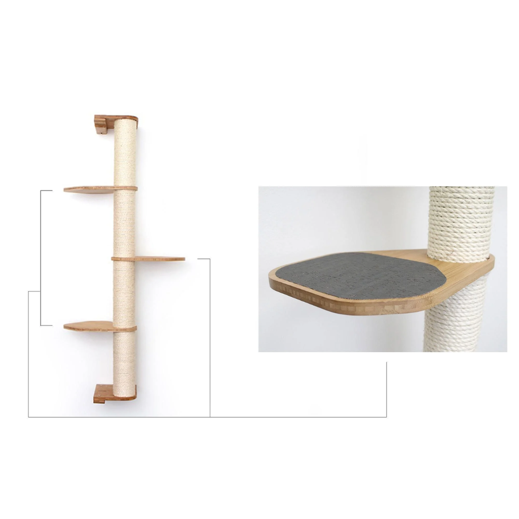 Wall Mounted Cat Climbing Pole - Sisal