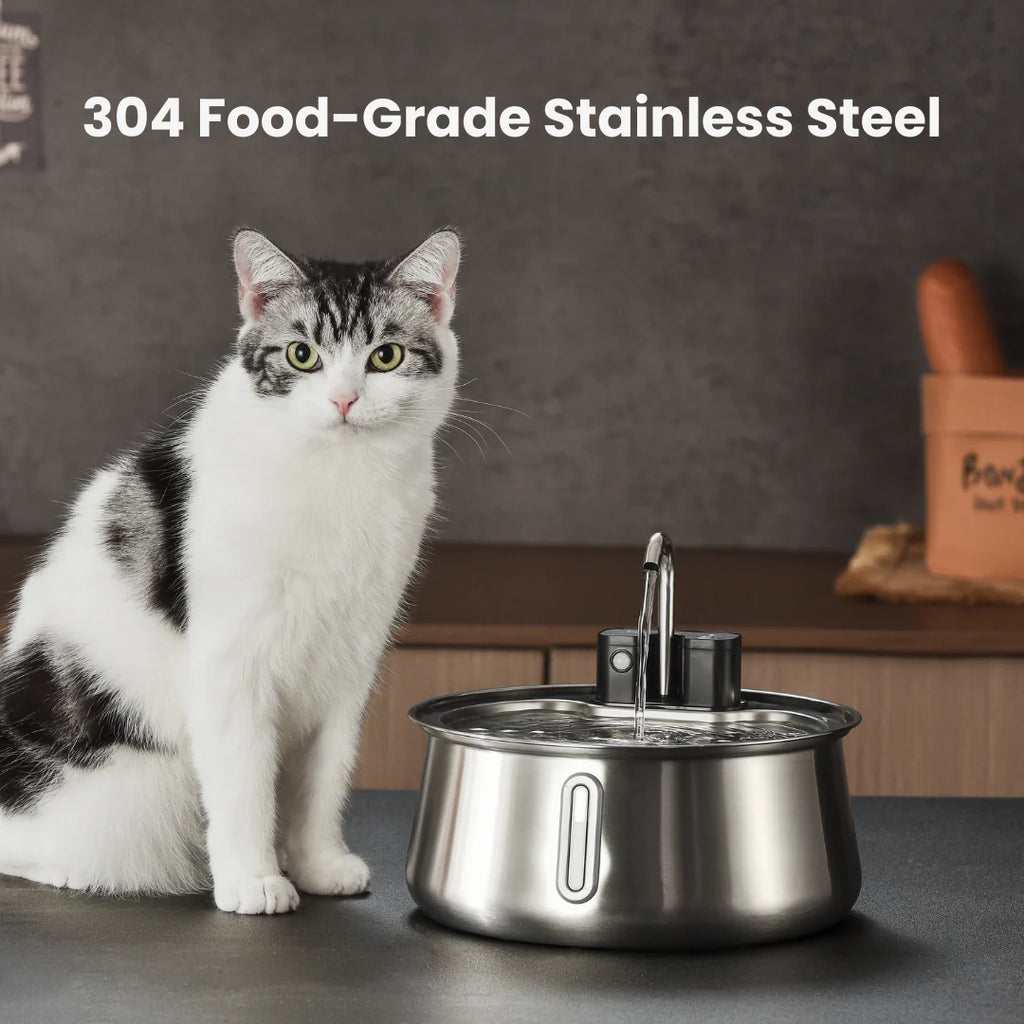 Friendlyfurr - Stainless Steel Wireless Pet Water Fountain