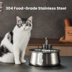 Friendlyfurr - Stainless Steel Wireless Pet Water Fountain