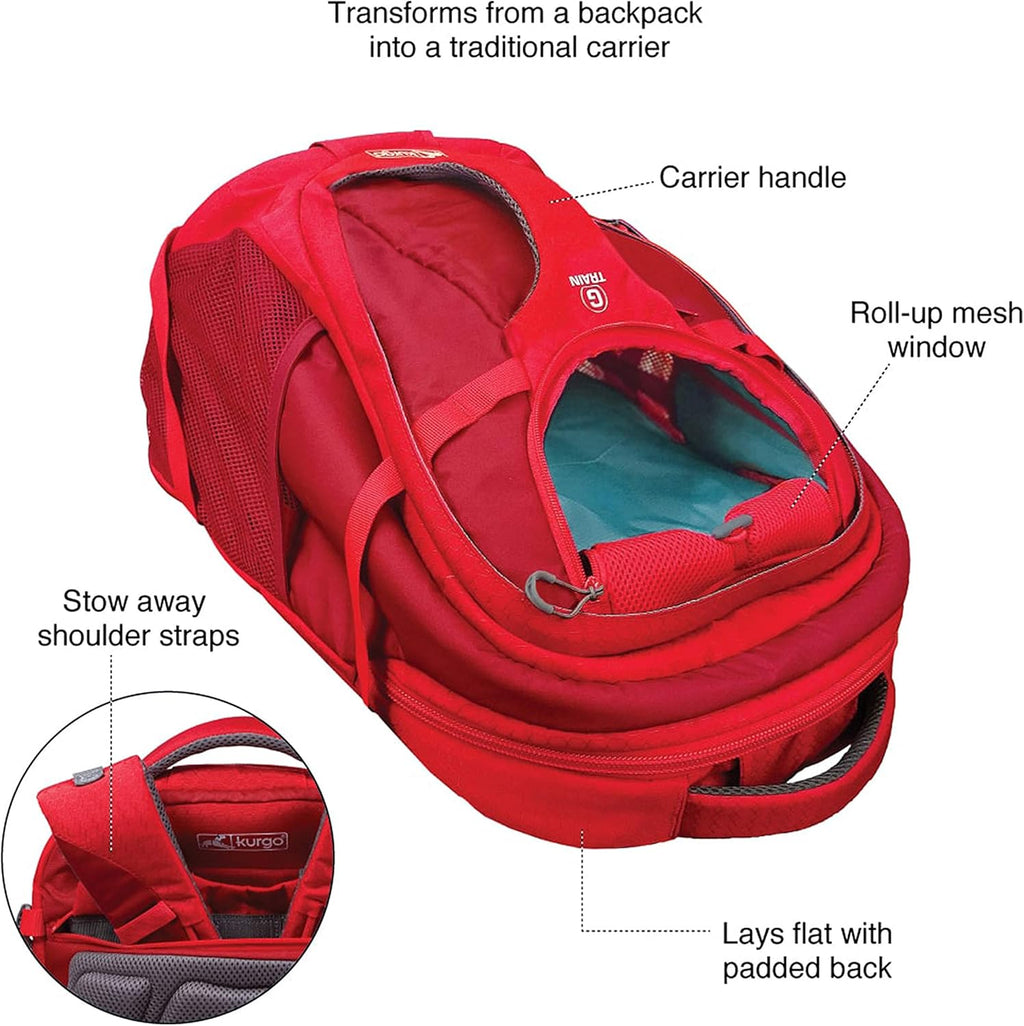 Kurgo G-Train Dog Carrier Red Backpack