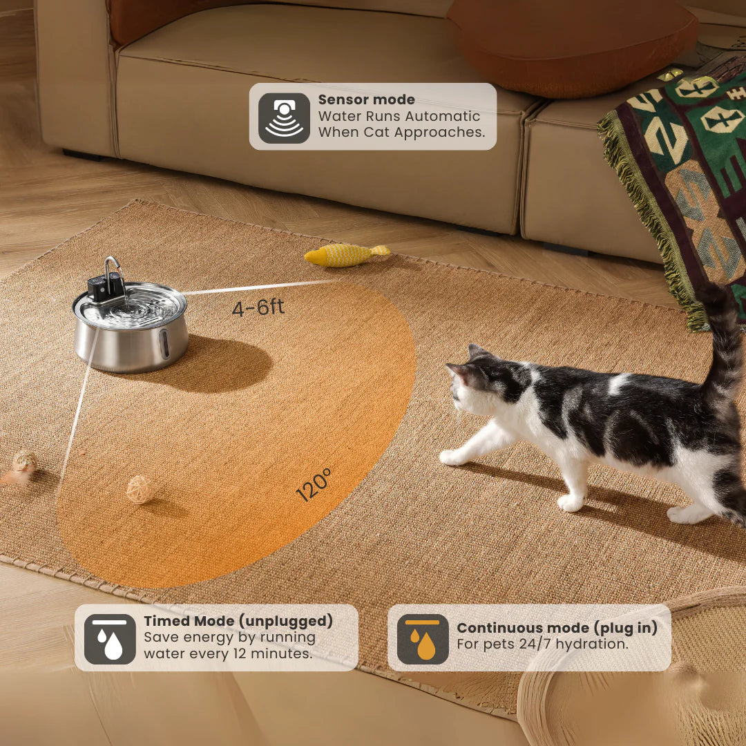 Friendlyfurr - Stainless Steel Wireless Pet Water Fountain