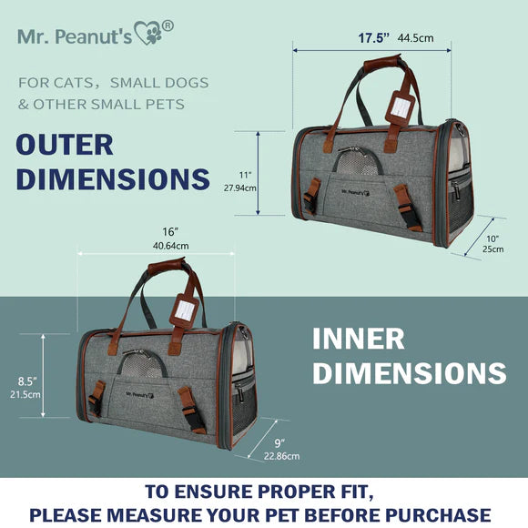 Mr. Peanut's Gold Series Standard Size Airline Compliant Pet Carrier